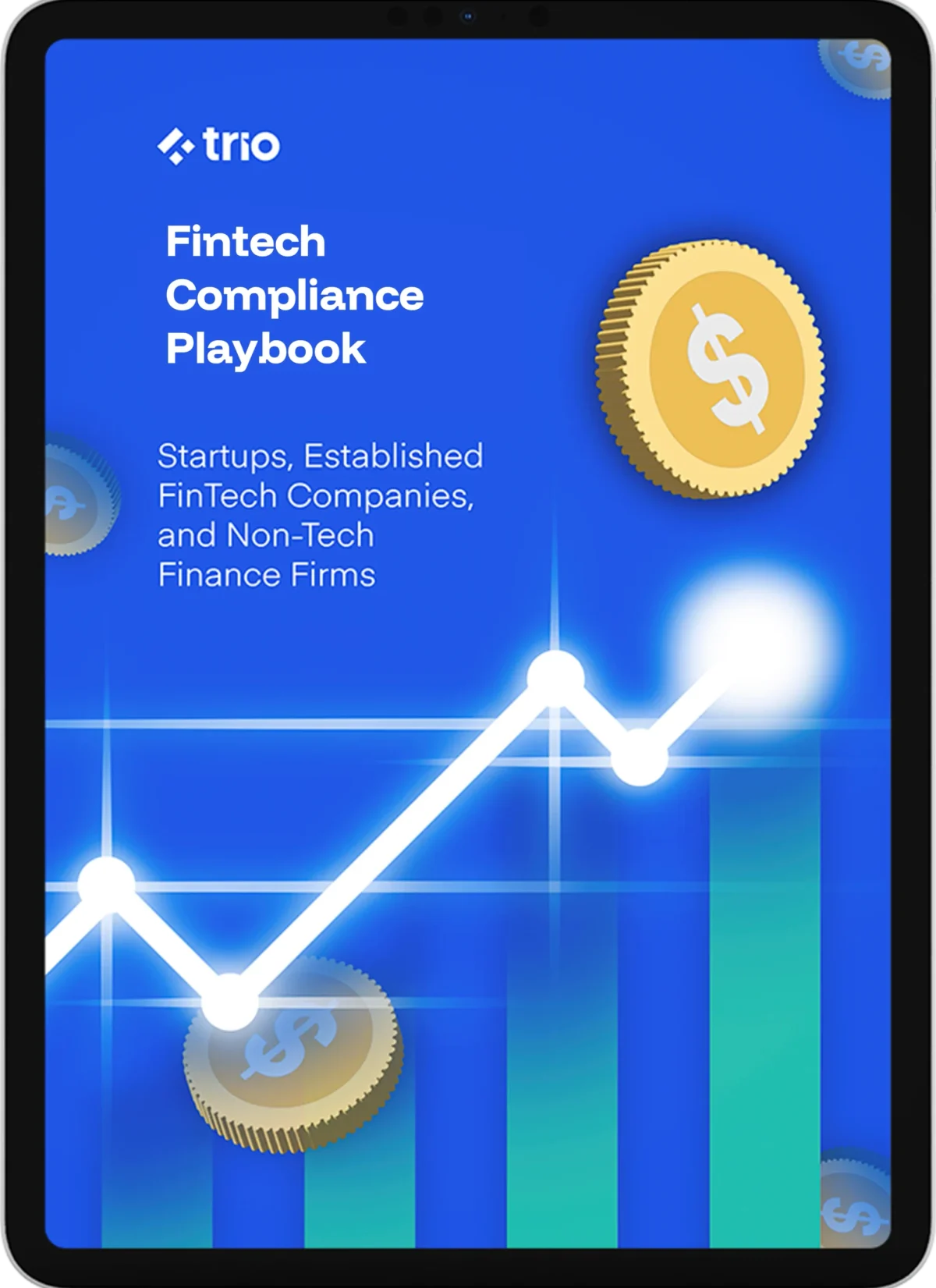 Fintech Compliance Playbook ebook cover displayed on tablet screen